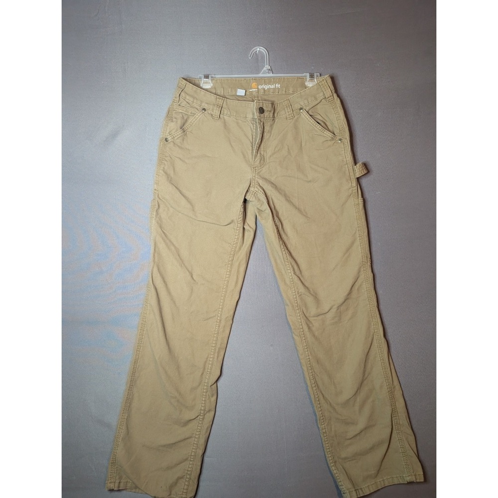 Carhartt Rugged Flex Original Fit Canvas Work Pants Womens 8R Beige 102080